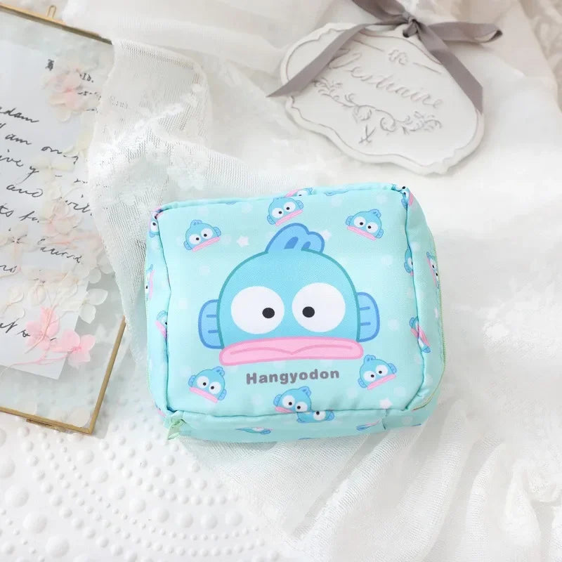 Sanrio Hangyodon Hello Kitty Kuromi Menstrual Bag Cute Girly Heart Portable High Capacity Sanitary Napkin Storage Bag Sanrio Hangyodon Hello Kitty Kuromi Menstrual Bag Cute Girly Heart Portable High Capacity Sanitary Napkin Storage Bag